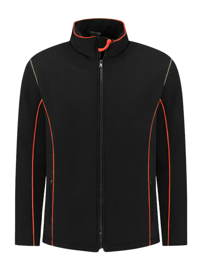 Comfortabele softshell werkjas – zwart/rood