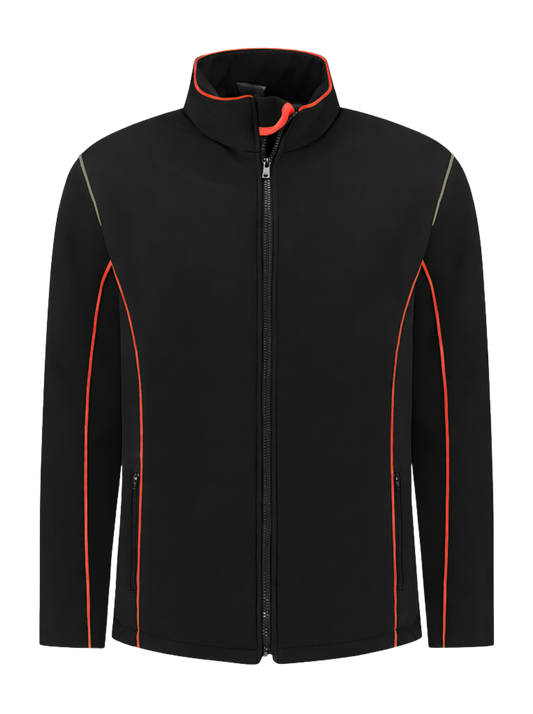 Comfortabele softshell werkjas – zwart/rood