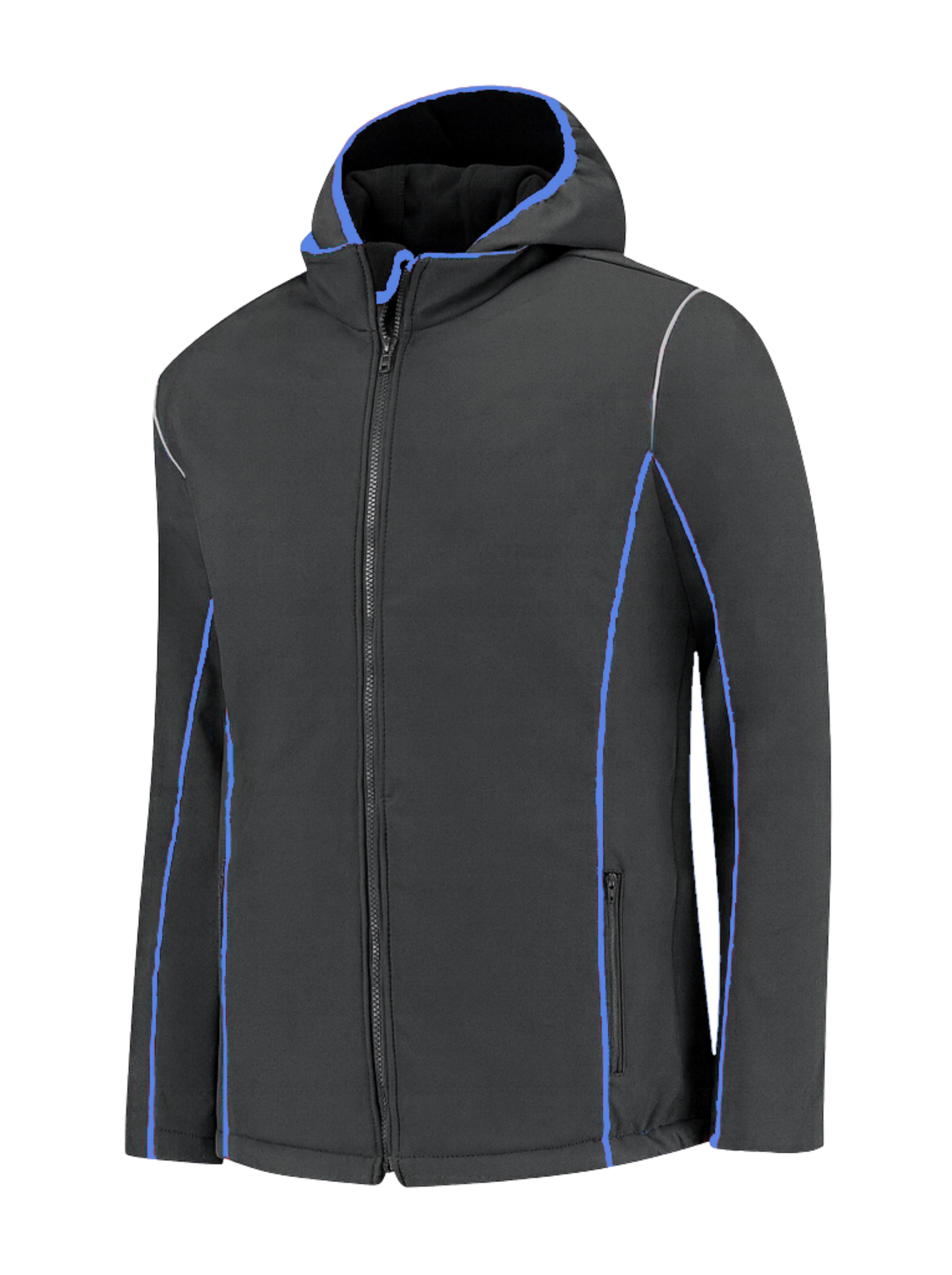 Comfortabele softshell werkjas – antraciet/kobalt