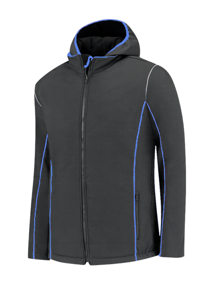 Comfortabele softshell werkjas – antraciet/kobalt