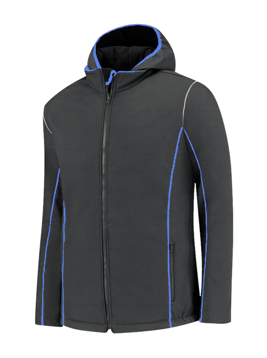 Comfortabele softshell werkjas – antraciet/kobalt