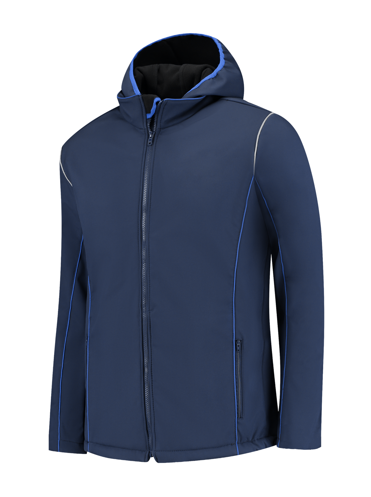 Comfortabele softshell werkjas – navy/kobalt