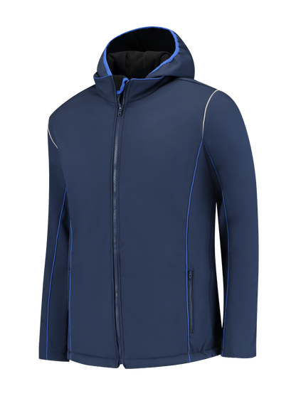 Comfortabele softshell werkjas – navy/kobalt