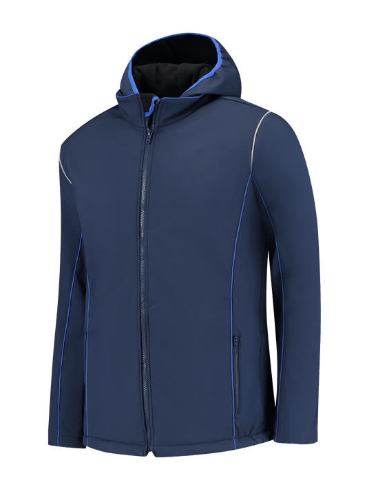 Comfortabele softshell werkjas – navy/kobalt