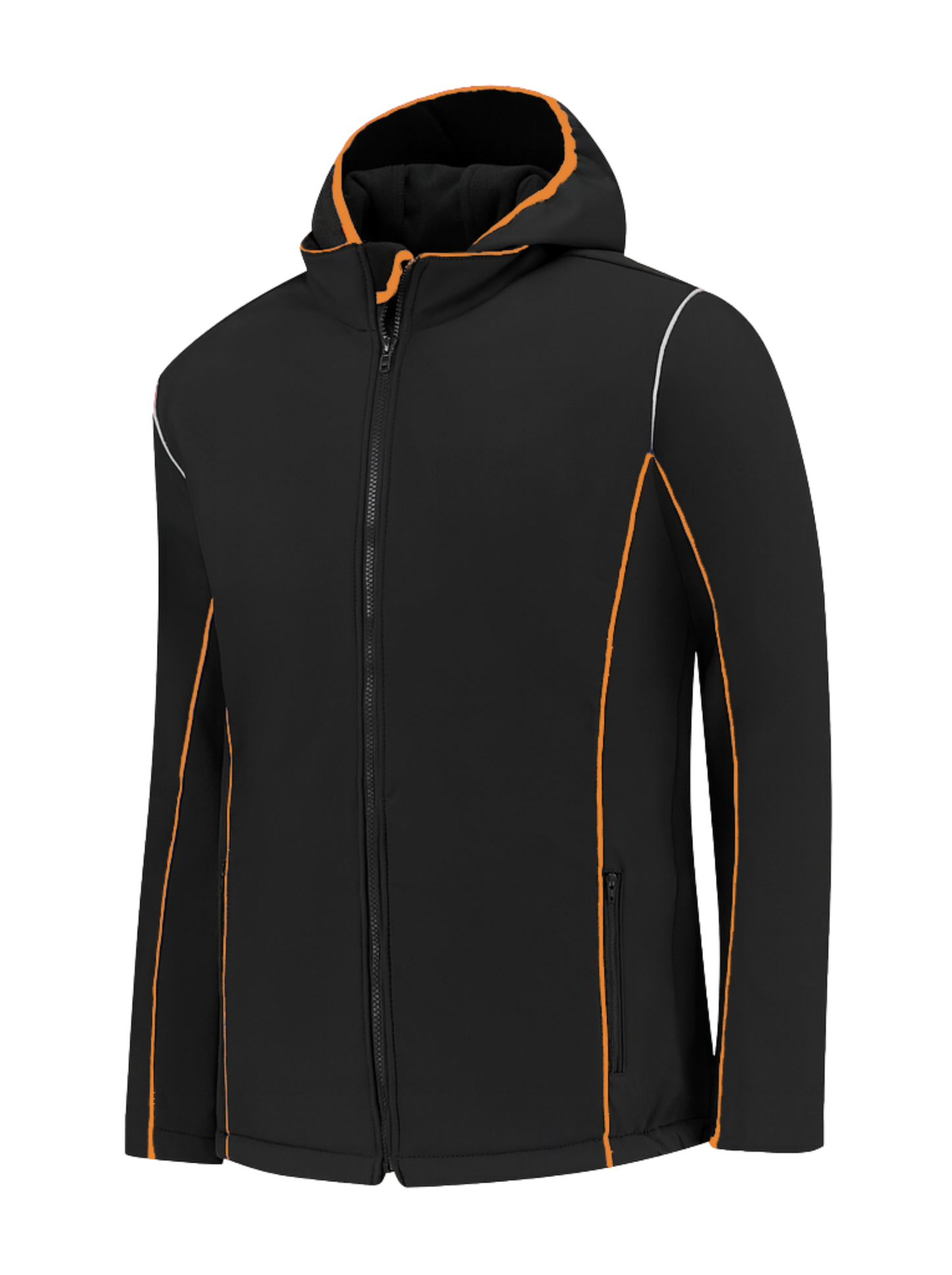 Comfortabele softshell werkjas – zwart/oranje