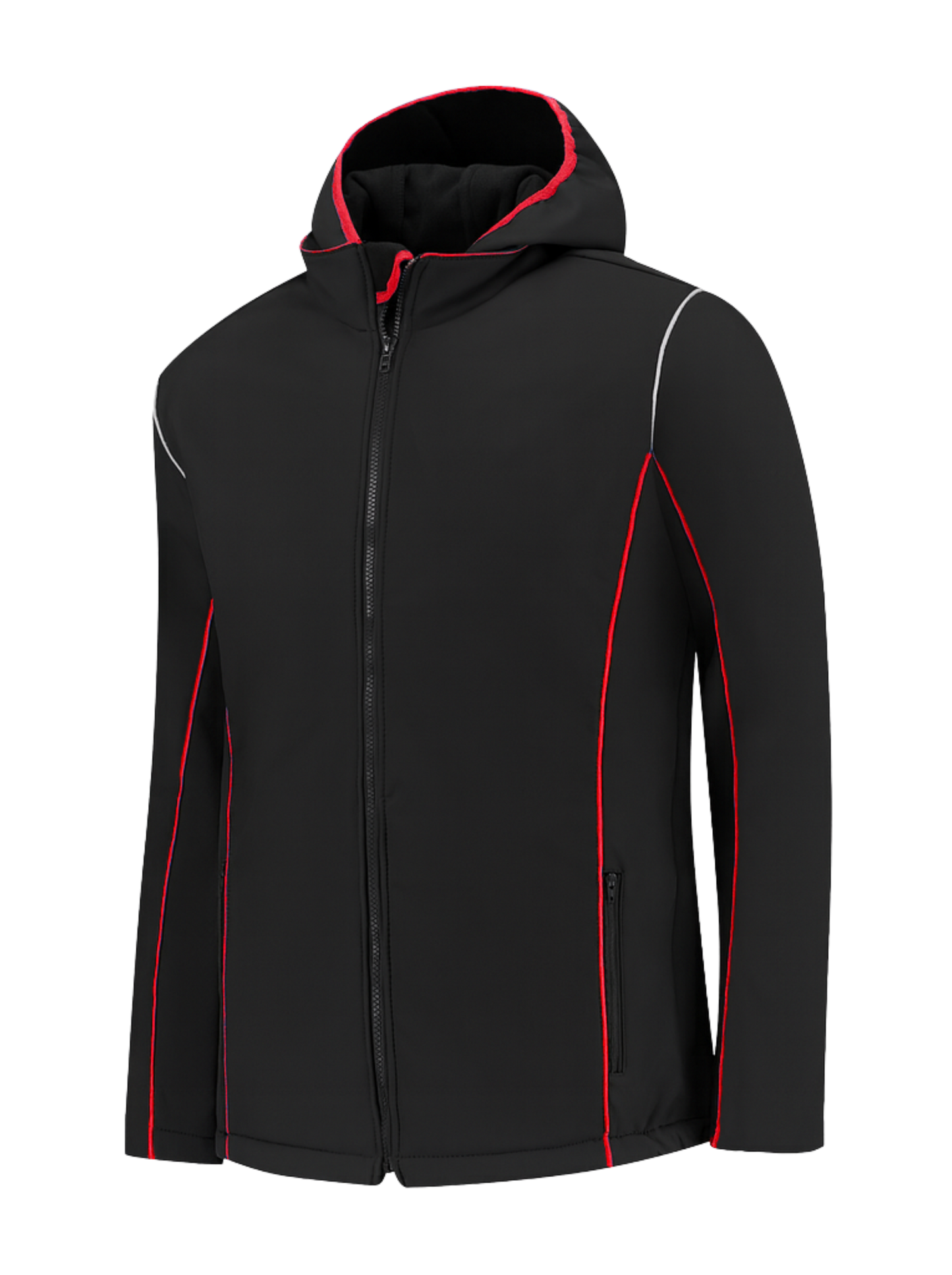 Comfortabele softshell werkjas – zwart/rood
