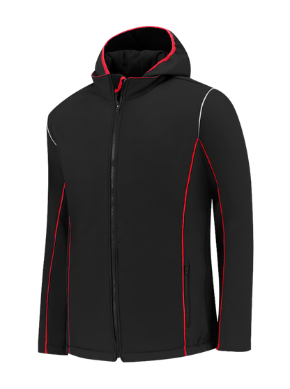 Comfortabele softshell werkjas – zwart/rood