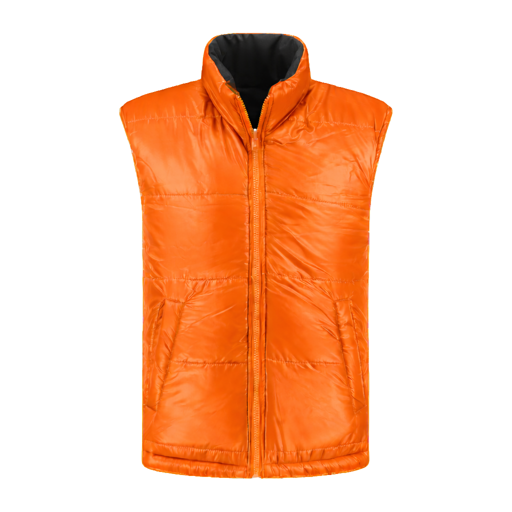 Bodywarmer Antraciet met kleuraccent oranje- voor professionals comfortabel, representatief en duurzaam
