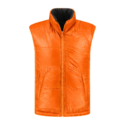 Bodywarmer Antraciet met kleuraccent oranje- voor professionals comfortabel, representatief en duurzaam