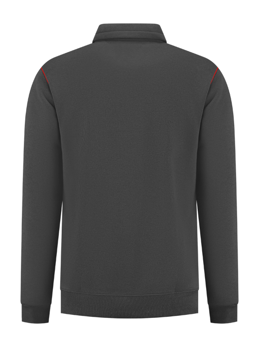 Werksweater antraciet/rood