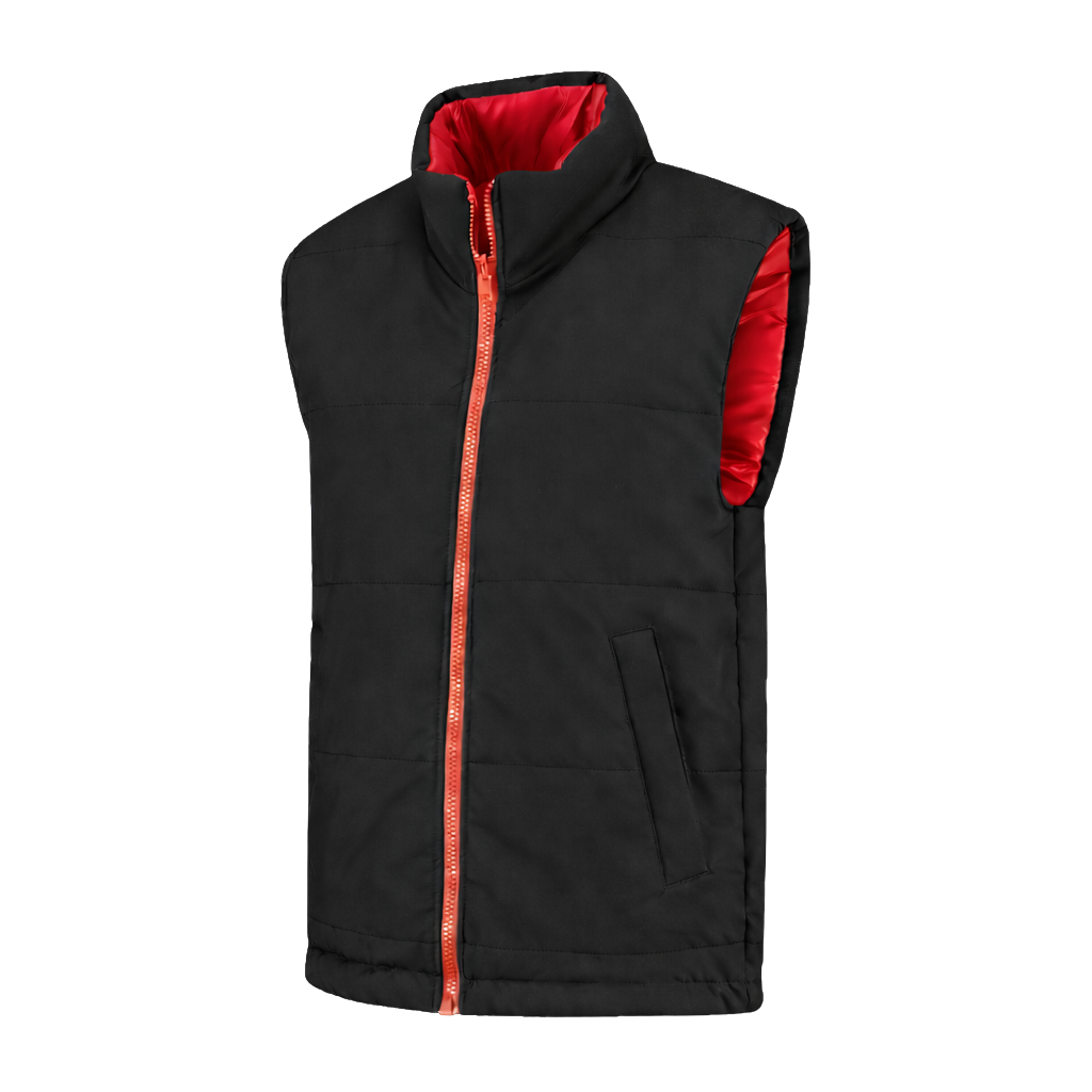Bodywarmer Zwart met kleuraccent rood-  voor professionals comfortabel, duurzaam en representatief