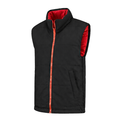 Bodywarmer Zwart met kleuraccent rood-  voor professionals comfortabel, duurzaam en representatief
