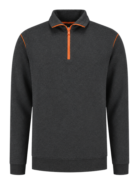 Werksweater antraciet/oranje