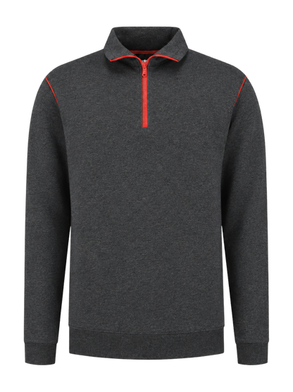 Werksweater antraciet/rood