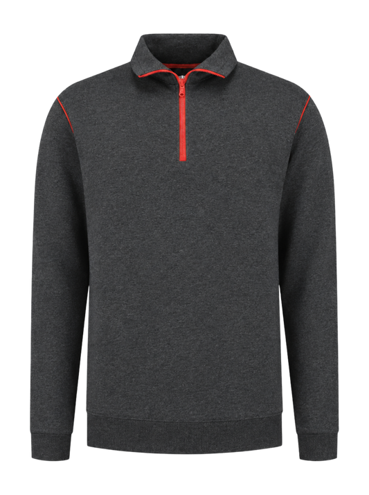 Werksweater antraciet/rood