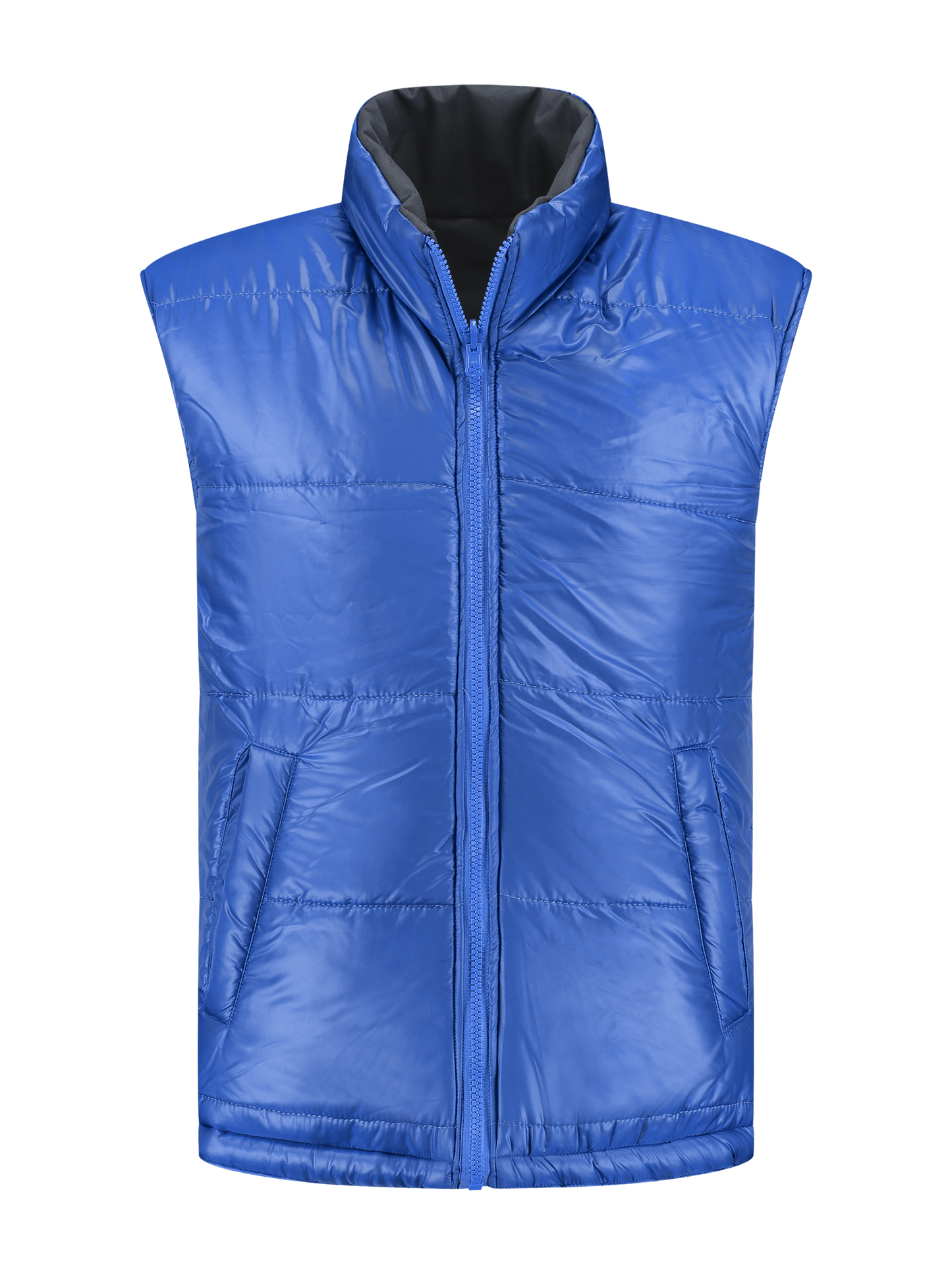 Omkeerbare werkbodywarmer – antraciet/kobalt