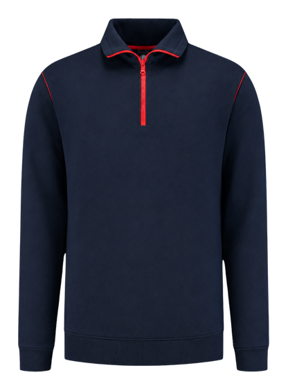 Werksweater navy/rood