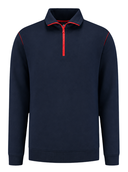Werksweater navy/rood