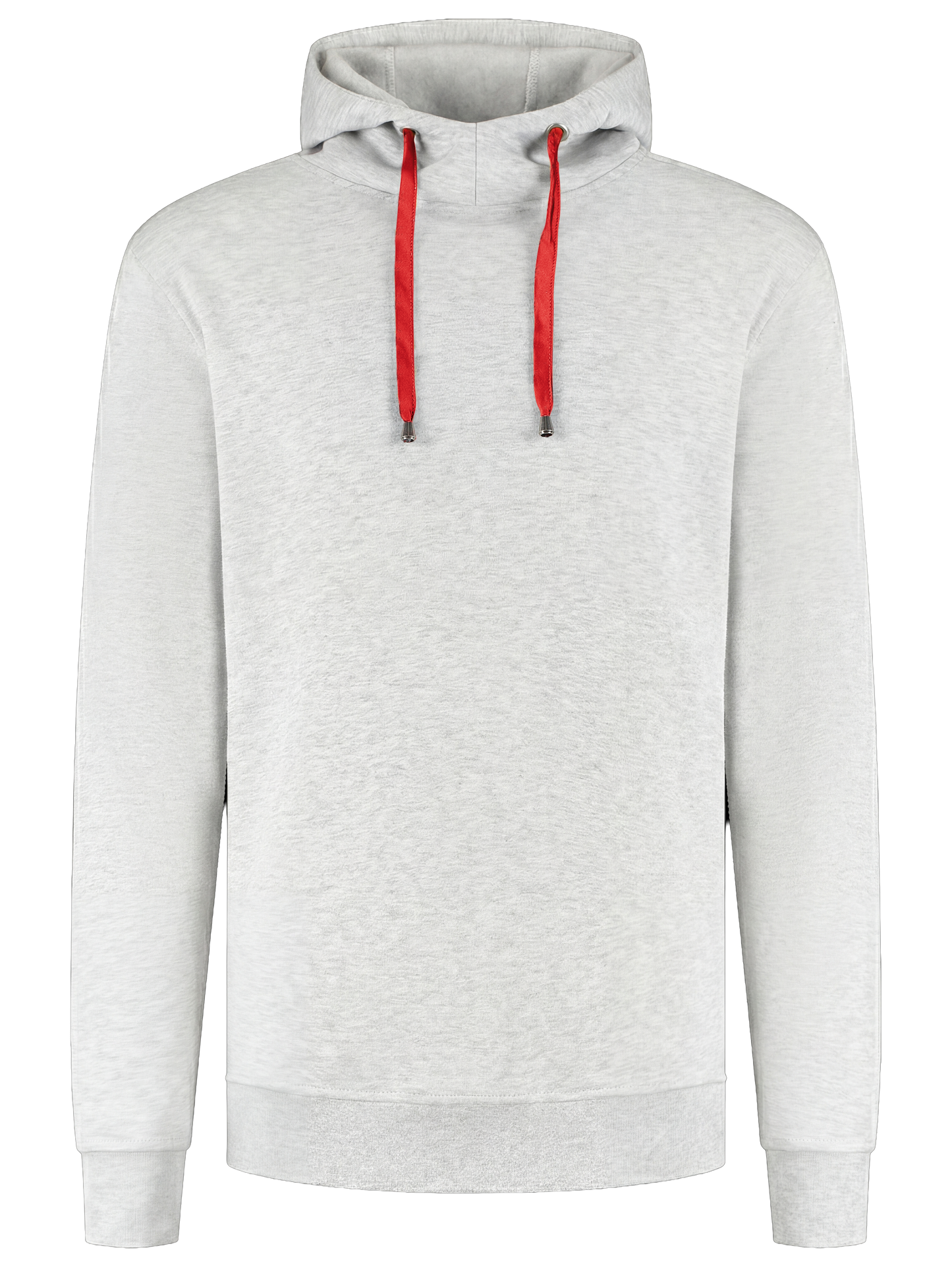 Werkhoodie grijsmelange/rood