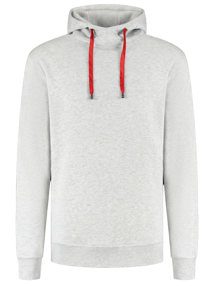 Werkhoodie grijsmelange/rood