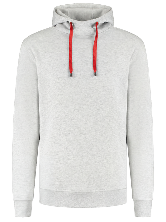 Werkhoodie grijsmelange/rood