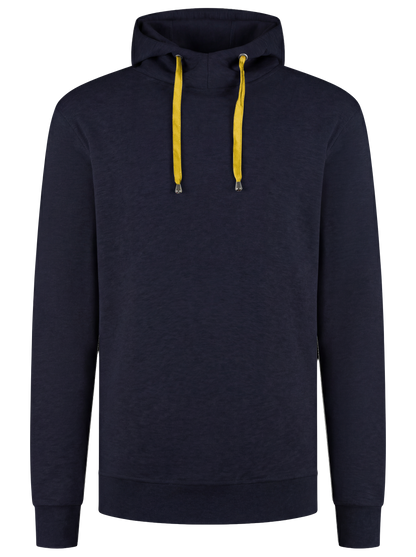 Werkhoodie navy/geel