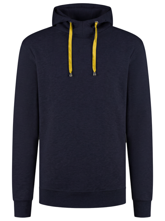 Werkhoodie navy/geel