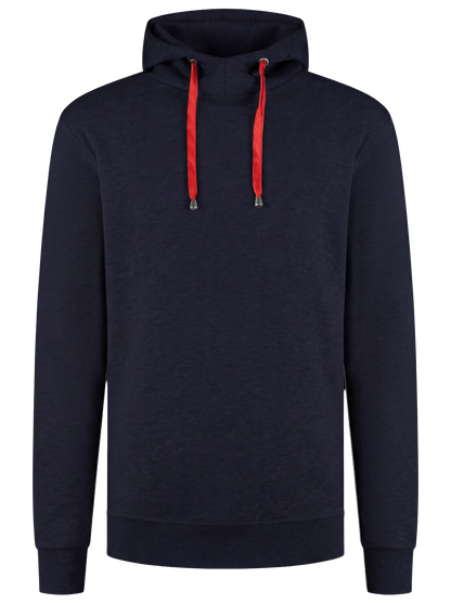 Werkhoodie navy/rood