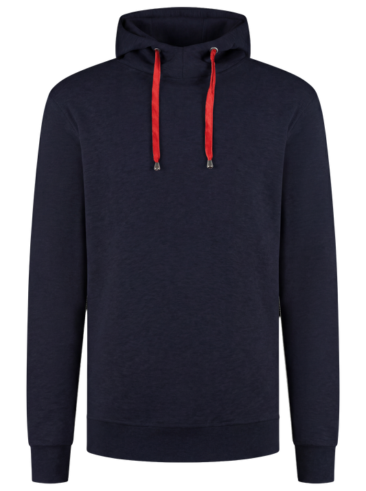 Werkhoodie navy/rood
