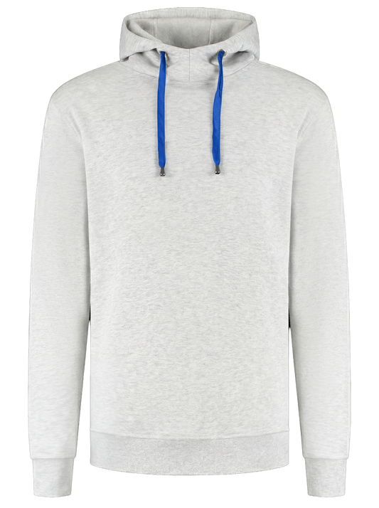 Werkhoodie grijsmelange/kobalt