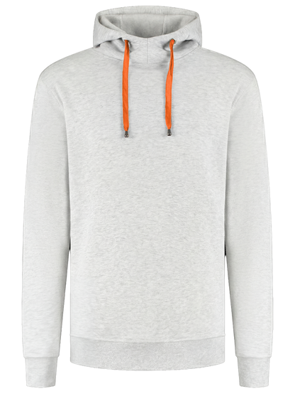 Werkhoodie grijsmelange/oranje