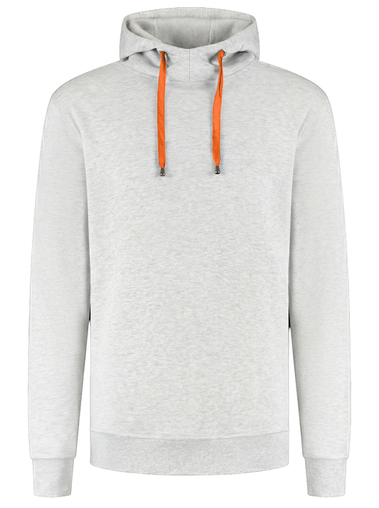 Werkhoodie grijsmelange/oranje