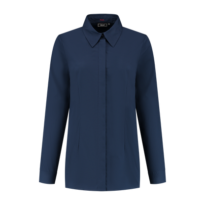 Damesblouse met logo stijlvol, duurzaam en herkenbaar