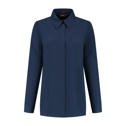 Damesblouse met logo stijlvol, duurzaam en herkenbaar