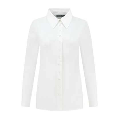 Damesblouse met logo stijlvol, duurzaam en herkenbaar