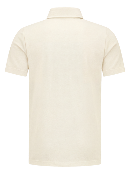 Representatieve polo met logostof -offwhite