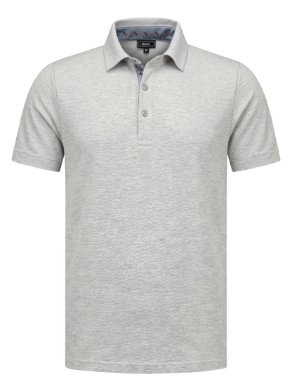 Representatieve polo met logostof -lichtgrijs melange