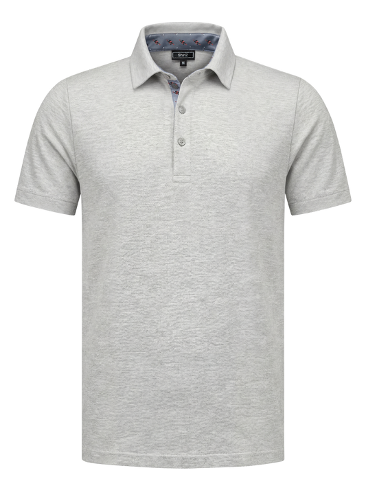 Representatieve polo met logostof -lichtgrijs melange