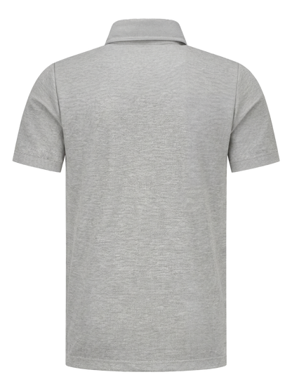 Representatieve polo met logostof -lichtgrijs melange