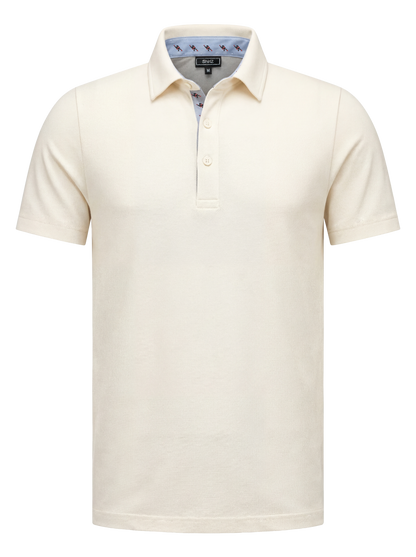 Representatieve polo met logostof -offwhite