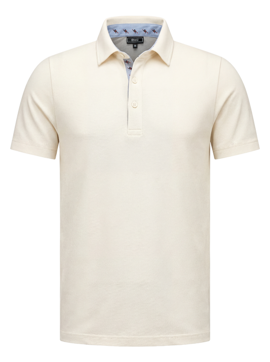 Representatieve polo met logostof -offwhite