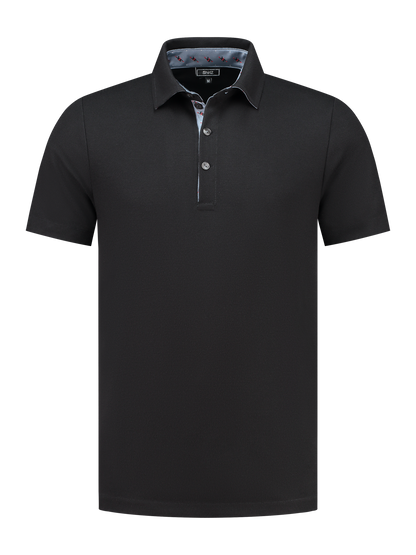 Representatieve polo met logostof -zwart