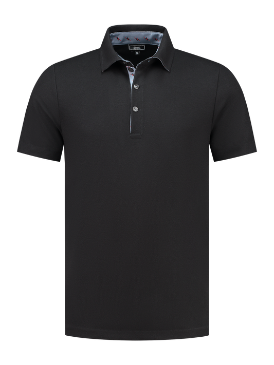 Representatieve polo met logostof -zwart
