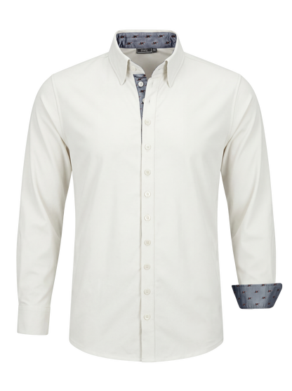 Heren travel overhemd – offwhite