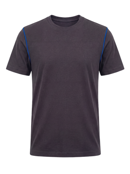 Werk T-shirt- antraciet/kobalt