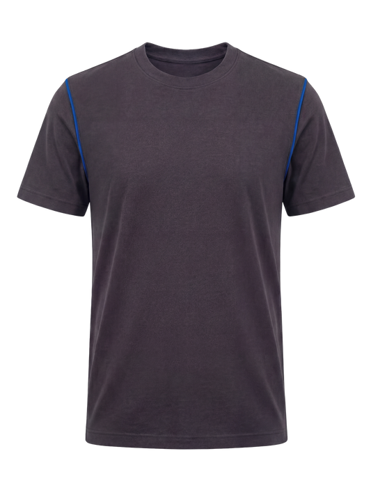 Werk T-shirt- antraciet/kobalt