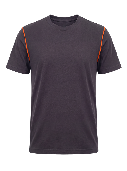 Werk T-shirt- antraciet/oranje