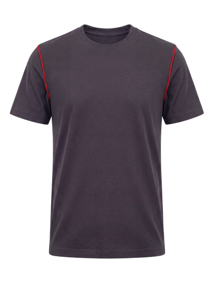 Werk T-shirt- antraciet/rood