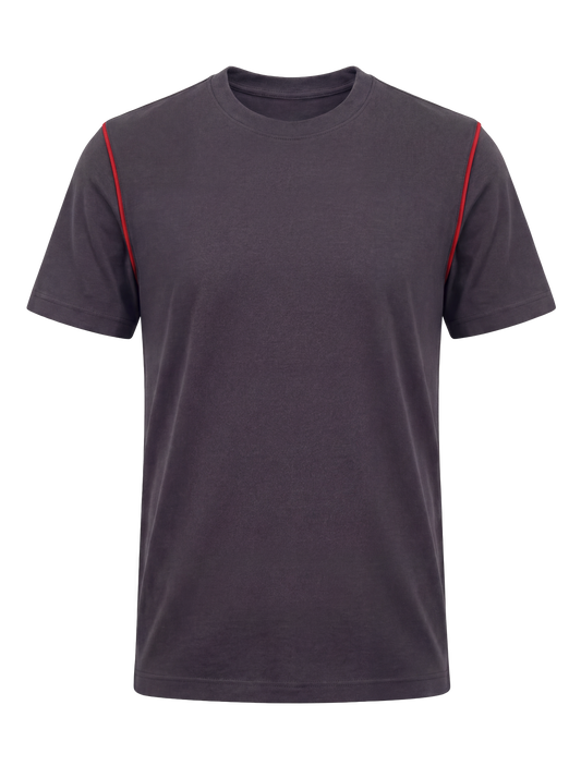 Werk T-shirt- antraciet/rood