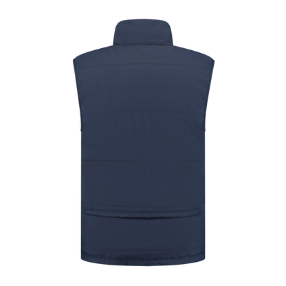 Bodywarmer Navy met kleuraccent oranje-  voor professionals comfortabel, duurzaam en representatief